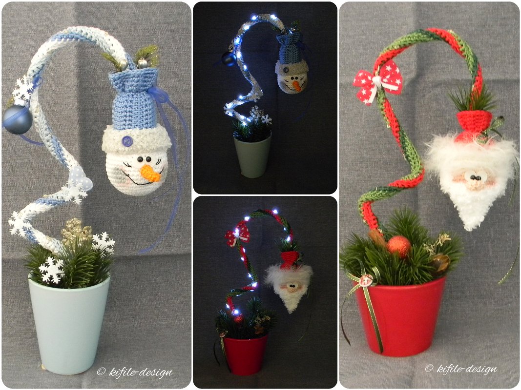 2 Anleitungen im Set Grüße vom Schnee und Weihnachtsmann