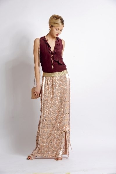 Langer Paillettenrock