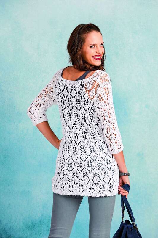 Ajourmusterpulli Fresh White stricken mit Woolly Hugs BANDY