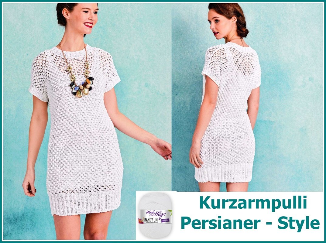 Kurzarmpulli Persianer-Style Stricken mit Woolly Hugs BANDY