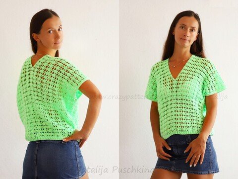 Häkelanleitung für Pullover 'Freiheit' in Größen XS - XL