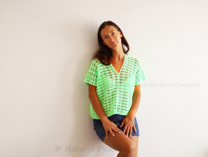 Häkelanleitung für Pullover 'Freiheit' in Größen XS - XL