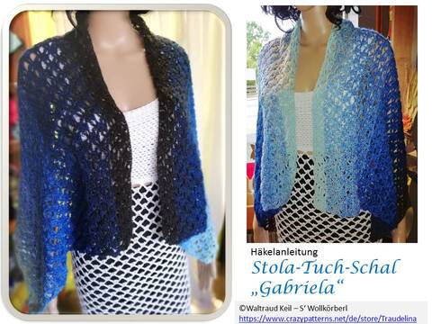 Häkelschrift lesen lernen anhand Tuch GABRIELA