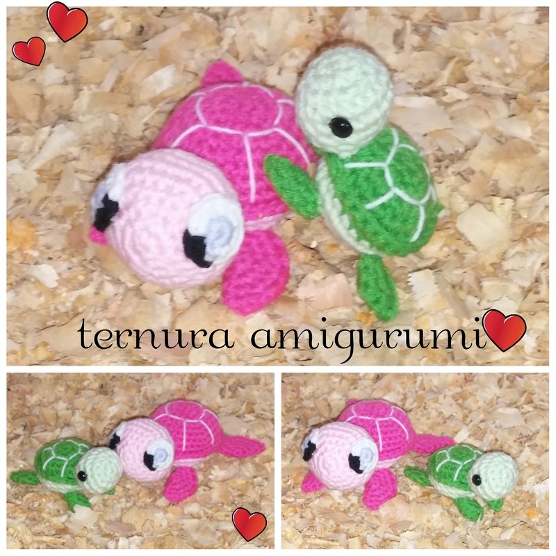 Häkelanleitung der Schildkröte-Familie PDF english- deutsch- dutch by ternura amigurumi
