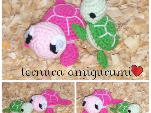 Crochet pattern of the Turtle family PDF english- deutsch- dutch by ternura amigurumi
