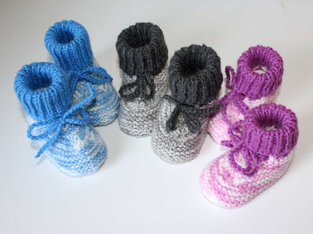 Strickanleitung Babyschuhe, Baby-Booties in 3 Größen - Bild 2