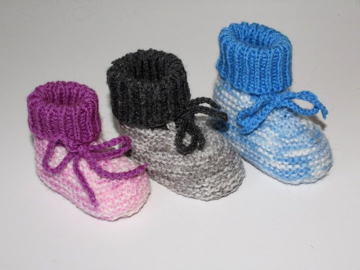 Strickanleitung Babyschuhe, Baby-Booties in 3 Größen  #211