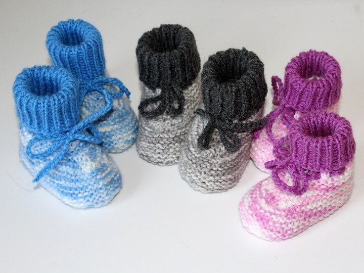 Strickanleitung Babyschuhe, Baby-Booties in 3 Größen  #211