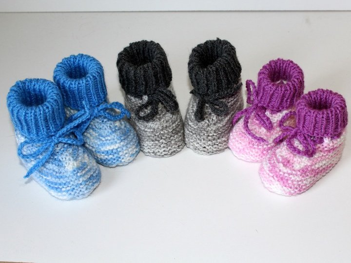 Strickanleitung Babyschuhe, Baby-Booties in 3 Größen  #211