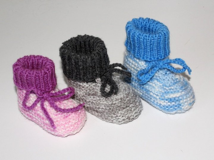 Strickanleitung Babyschuhe, Baby-Booties in 3 Größen  #211