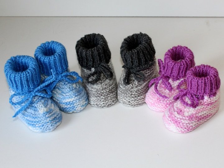 Strickanleitung Babyschuhe, Baby-Booties in 3 Größen  #211