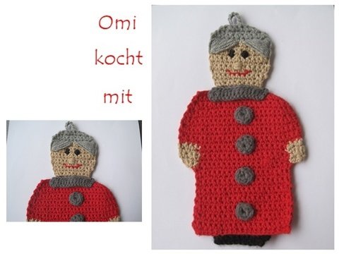 Topflappen Oma, Häkelanleitung für Anfänger, Schritt für Schritt zum Küchenhelfer