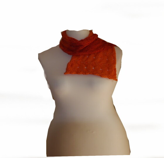 Strickanleitung Schal  Kubimaki mit Zopfmuster und Lochmuster