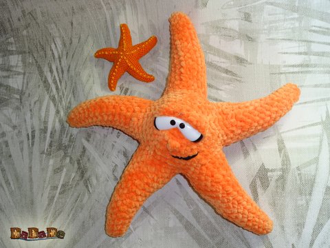 Schlüsselanhänger Seestern, mit Chip-Tasche,oder Kuscheltier, Häkelanleitung von DaDaDe