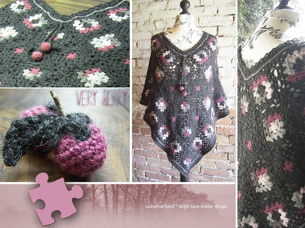 Häkelanleitung Winterberries XL - Granny Squares Puzzle Poncho - Bild 2