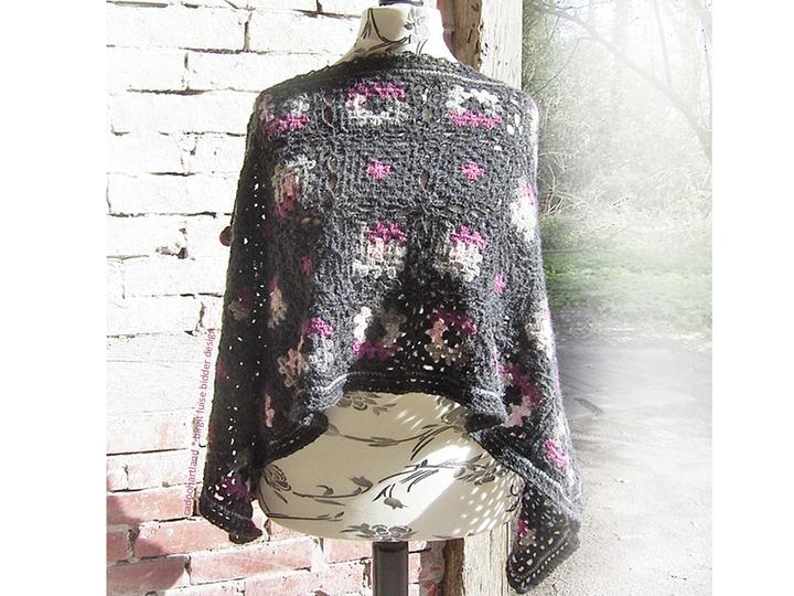 Poncho häkeln, Winterberries XL - Granny Squares Puzzle Poncho