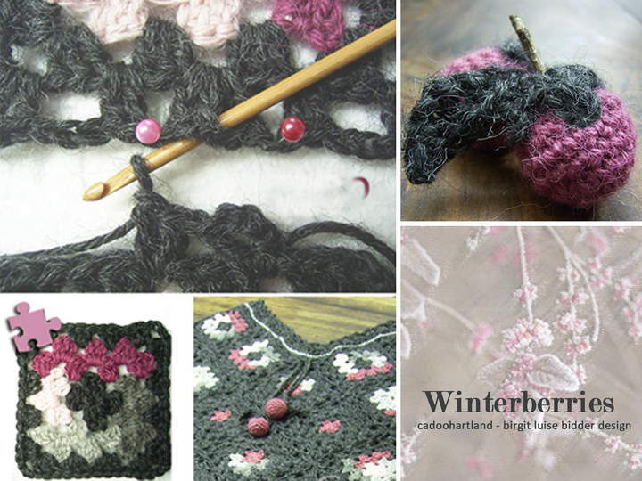 Poncho häkeln, Winterberries XL - Granny Squares Puzzle Poncho