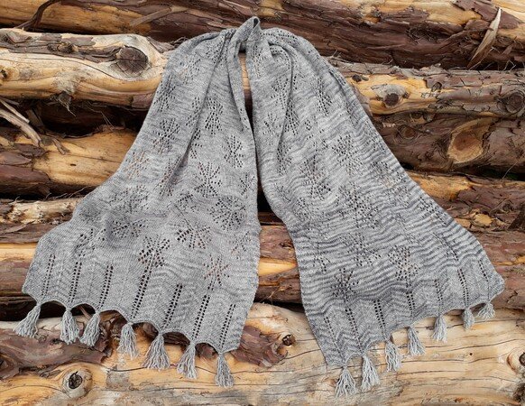 Knitting pattern scarf "snowflakes"