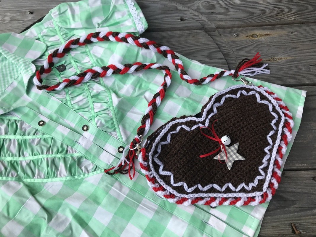 Dirndltasche Herzerl häkeln - Oktoberfest - Wiesngaudi - Bild 2