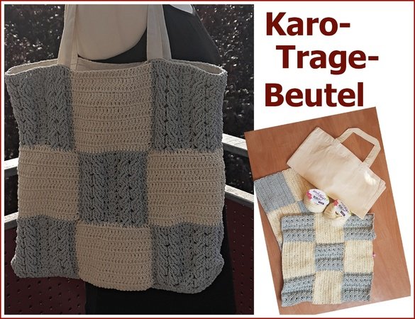 Tasche KARO Häkeln aus Woolly Hugs NOBLY