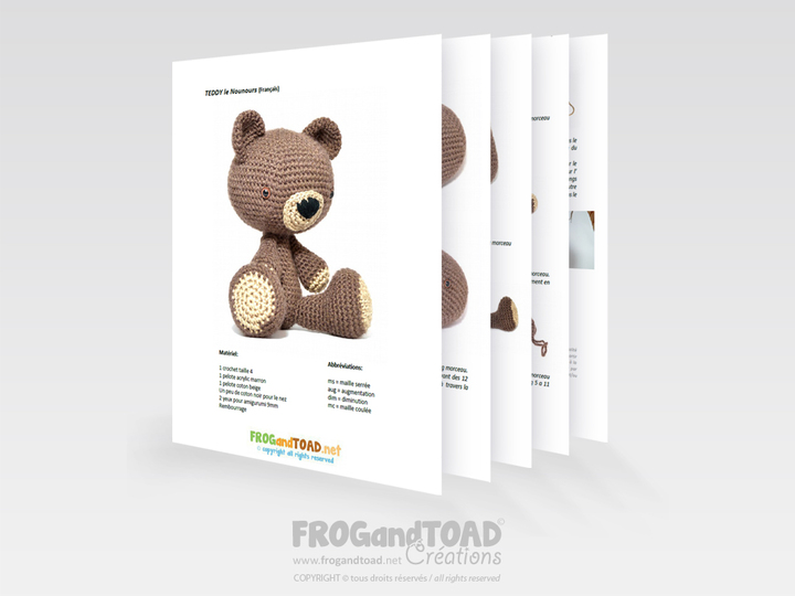 Pattern Teddy Bear - vintage style - Amigurumi - FROGandTOAD Créations
