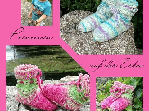 Strickanleitung für Baby Söckchen, Baby- Schuhe *Prinzessin auf der Erbse