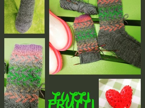 Strickanleitung für Socken ***Tutti Frutti*** 2- farbige Mustersöckchen für jede Größe