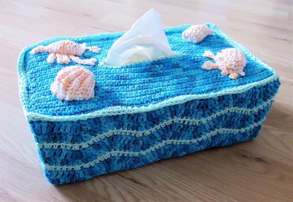 Häkelanleitung: Kosmetiktücherbox maritim - Bild 3