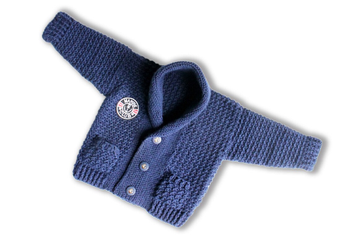 Baby- & Kinderjacke "Kapitän", (Reliefmuster, einfach), Gr. 50-140