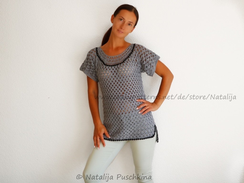 Häkelpullover - Anleitung in Größen 32-50 - Bild 2