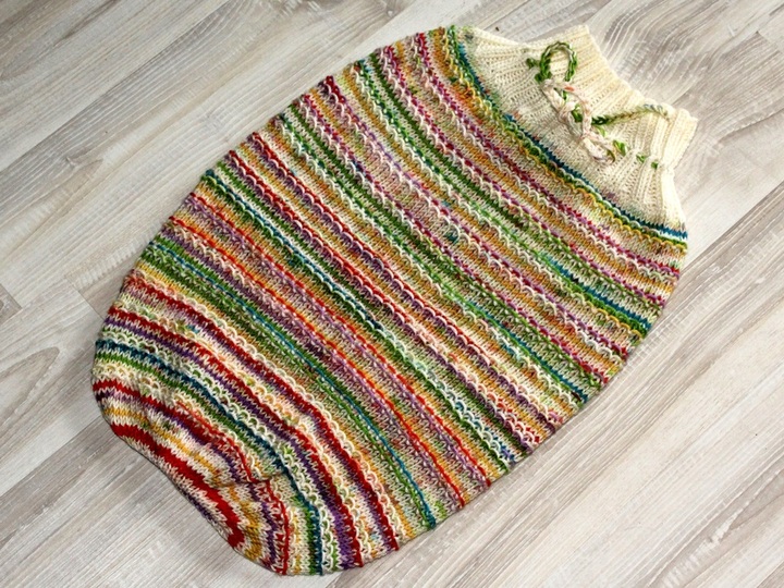 Strickanleitung Baby-Strampelsack, Schlafsack, Schlupfsack, Pucksack 0 - 6 Monate