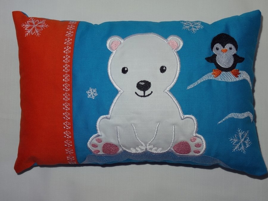 Stickdatei Taschenmotiv + Kissen Eisbär und Pinguin ITH - Bild 6