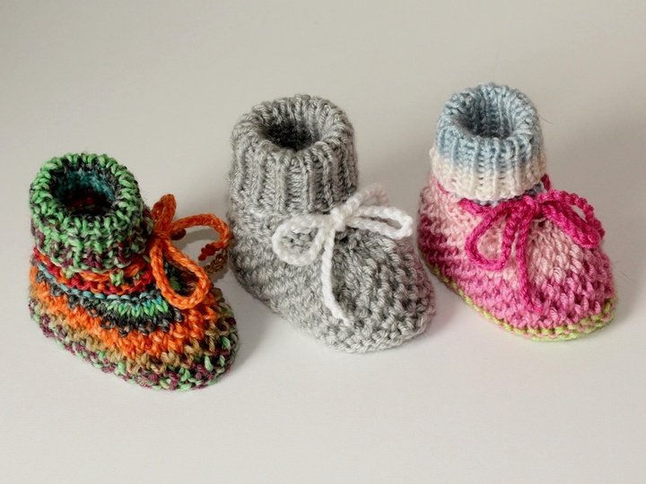 Strickanleitung Babyschuhe, Baby-Booties, Sohlenlänge ca. 9,5 cm  #219