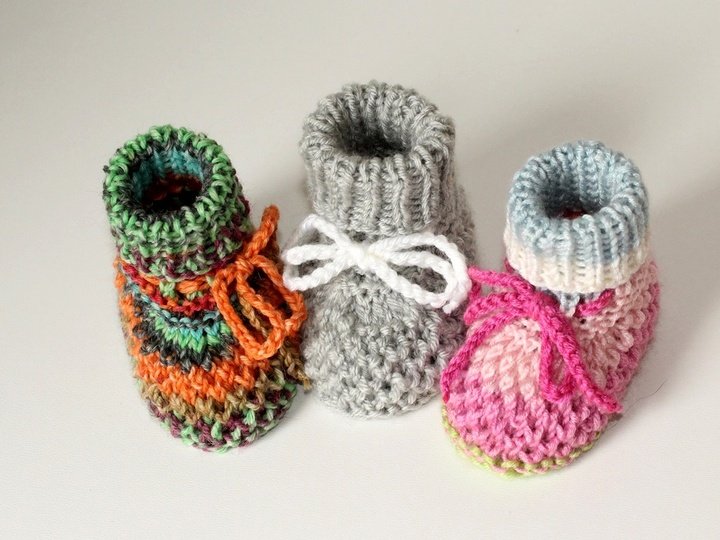 Strickanleitung Babyschuhe, Baby-Booties, Sohlenlänge ca. 9,5 cm  #219
