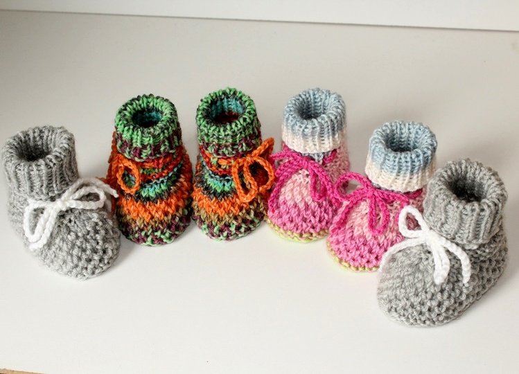 Strickanleitung Babyschuhe, Baby-Booties, Sohlenlänge ca. 9,5 cm  #219