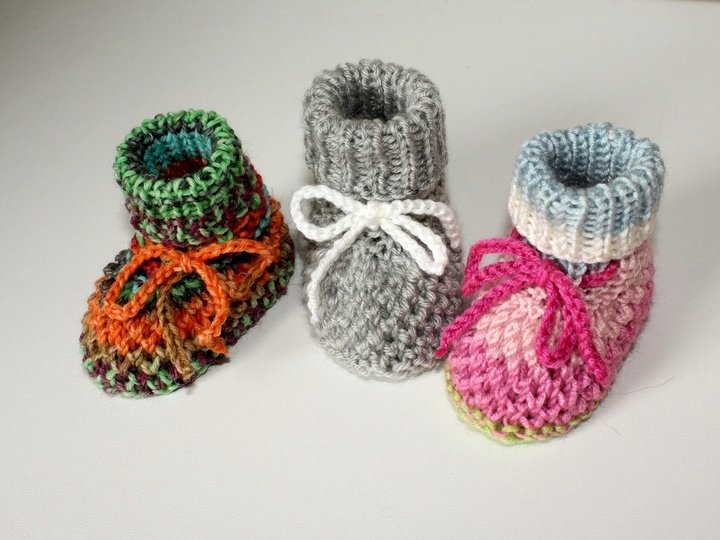Strickanleitung Babyschuhe, Baby-Booties, Sohlenlänge ca. 9,5 cm  #219