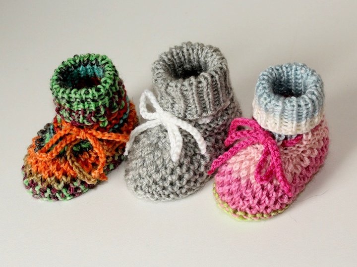 Strickanleitung Babyschuhe, Baby-Booties, Sohlenlänge ca. 9,5 cm  #219
