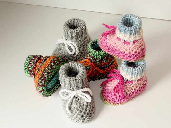 Strickanleitung Babyschuhe, Baby-Booties, Sohlenlänge ca. 9,5 cm  #219