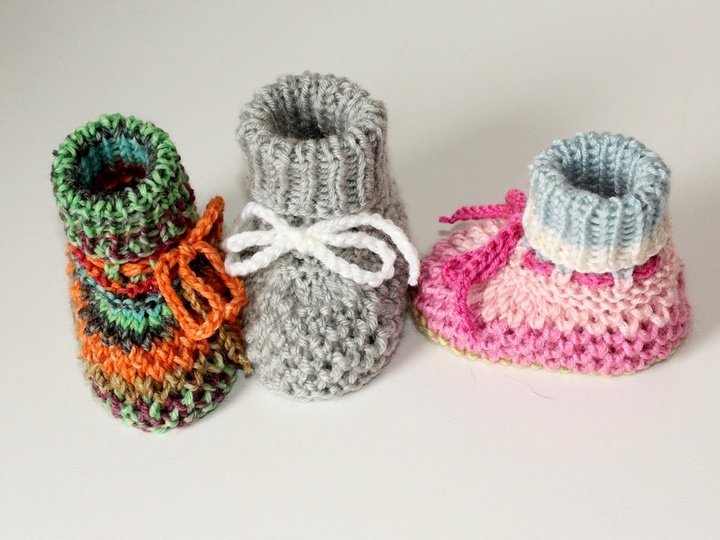 Strickanleitung Babyschuhe, Baby-Booties, Sohlenlänge ca. 9,5 cm  #219