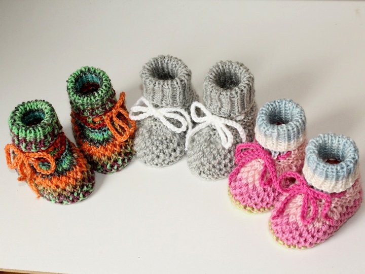 Strickanleitung Babyschuhe, Baby-Booties, Sohlenlänge ca. 9,5 cm  #219