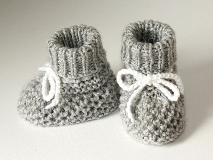 Strickanleitung Babyschuhe, Baby-Booties, Sohlenlänge ca. 9,5 cm