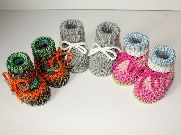 Strickanleitung Babyschuhe, Baby-Booties, Sohlenlänge ca. 9,5 cm