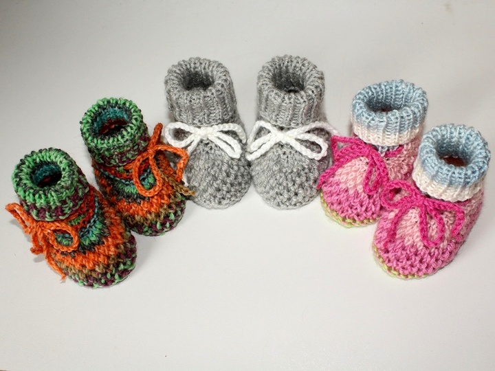 Strickanleitung Babyschuhe, Baby-Booties, Sohlenlänge ca. 9,5 cm