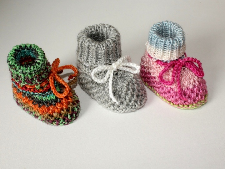 Strickanleitung Babyschuhe, Baby-Booties, Sohlenlänge ca. 9,5 cm