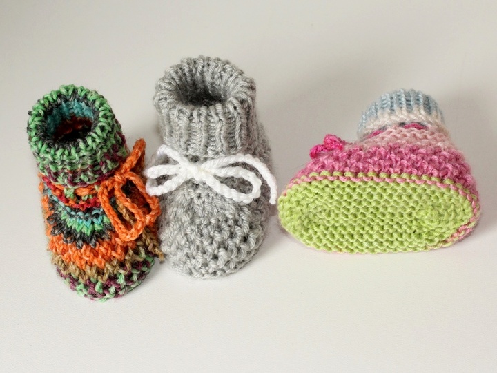 Strickanleitung Babyschuhe, Baby-Booties, Sohlenlänge ca. 9,5 cm