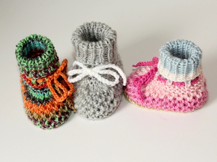 Strickanleitung Babyschuhe, Baby-Booties, Sohlenlänge ca. 9,5 cm