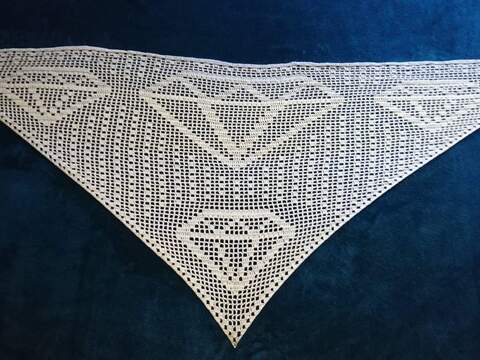Motivtuch "Diamant", Dreieckstuch, Häkelanleitung