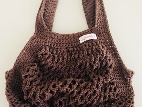 Häkelanleitung Einkaufsnetz mit langem Henkel