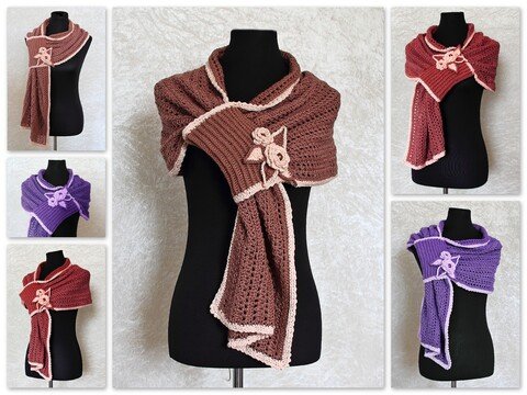 Häkelanleitung Schal // Steckschal // Stola Embrace