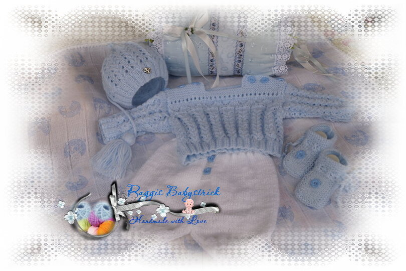 Strickanleitung f&uuml;r Baby's u. Reborns Modell Leo Gr. 50 - 56 4-teilig